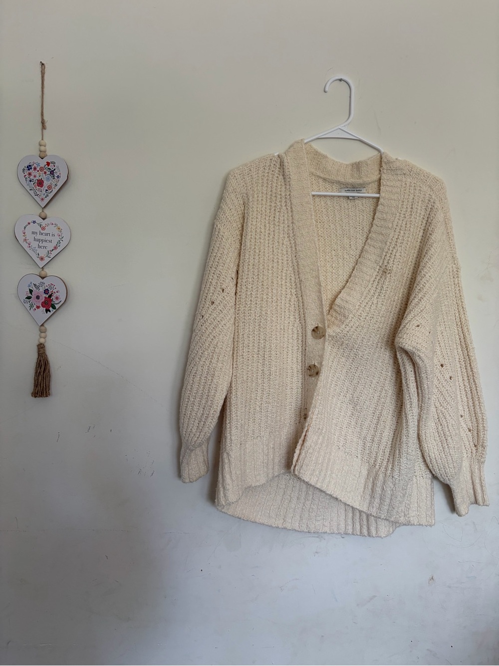 EUC American Eagle Chunky Knit Button Front Cardigan Soft Girl Cottagecore